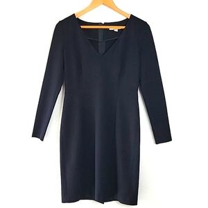 Banana Republic Black Long Sleeve Work Play Party Dress size 6 Sheath V-neck